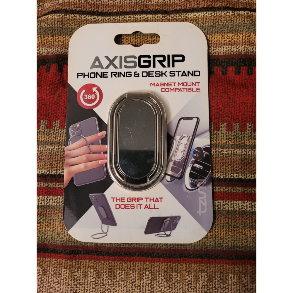 AXISGRIP Phone Ring & Desk Stand 360° Cell Phone Mount Magnet Compatible NEW NIB